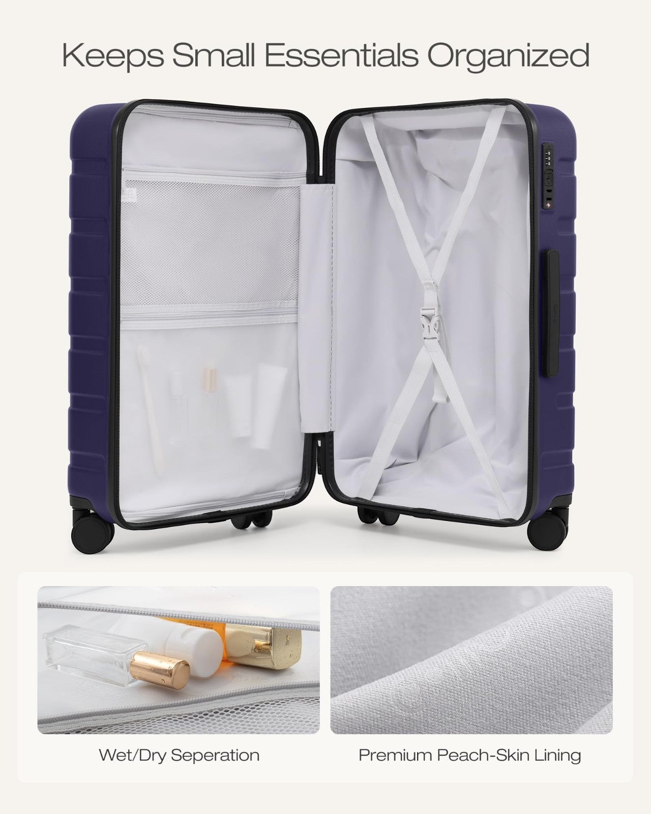Lightweight Durable Hardshell Luggage Set - 3 Piece Expandable Suitcase, 360° Sp3