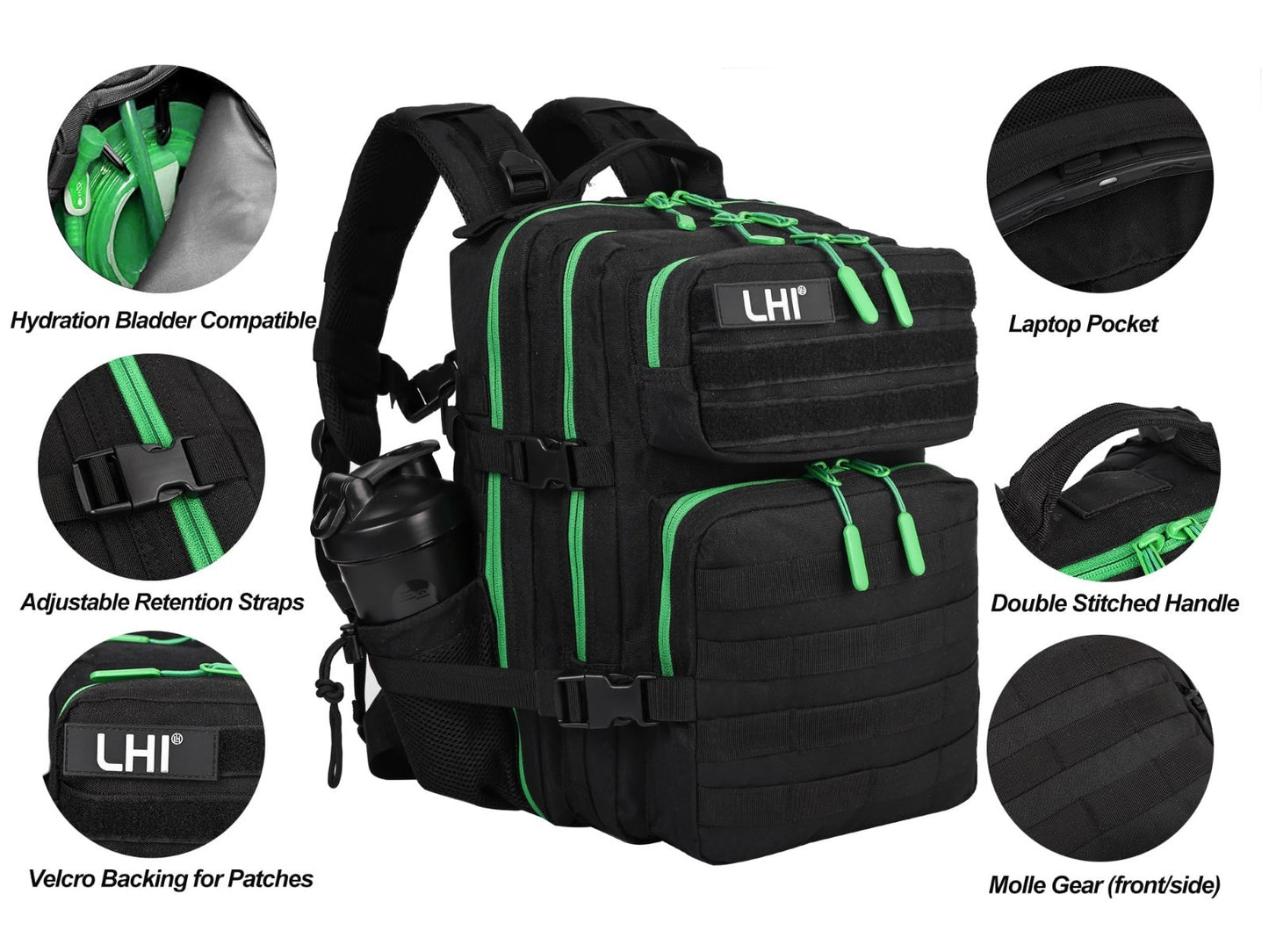 Tactical Military Backpack 25L/35L   Army Assault Pack, Small Rucksack with Bott4