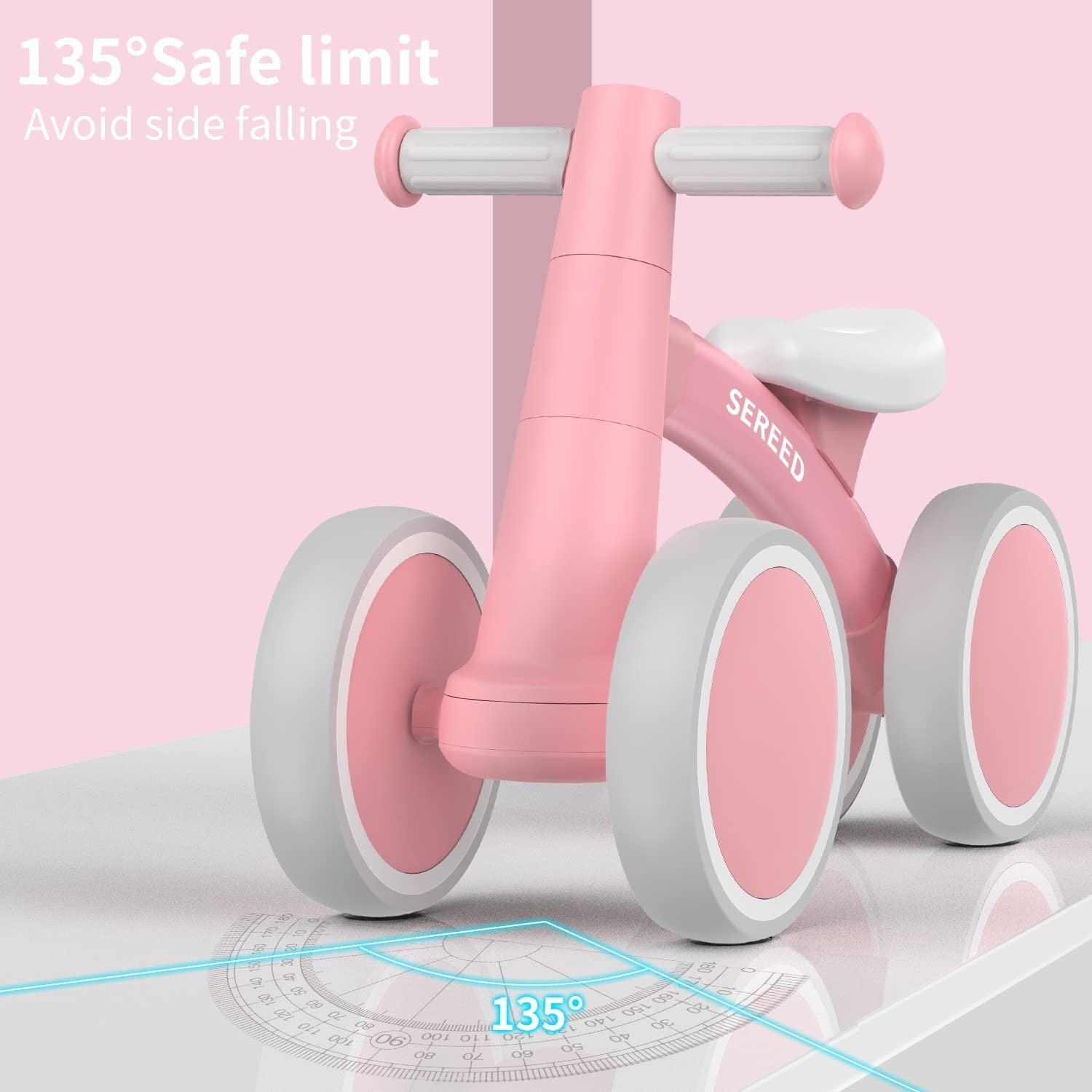 Toddler Balance Bike for 1 Year Old   4 Wheels, First Bike Gift for Boys & Girls6