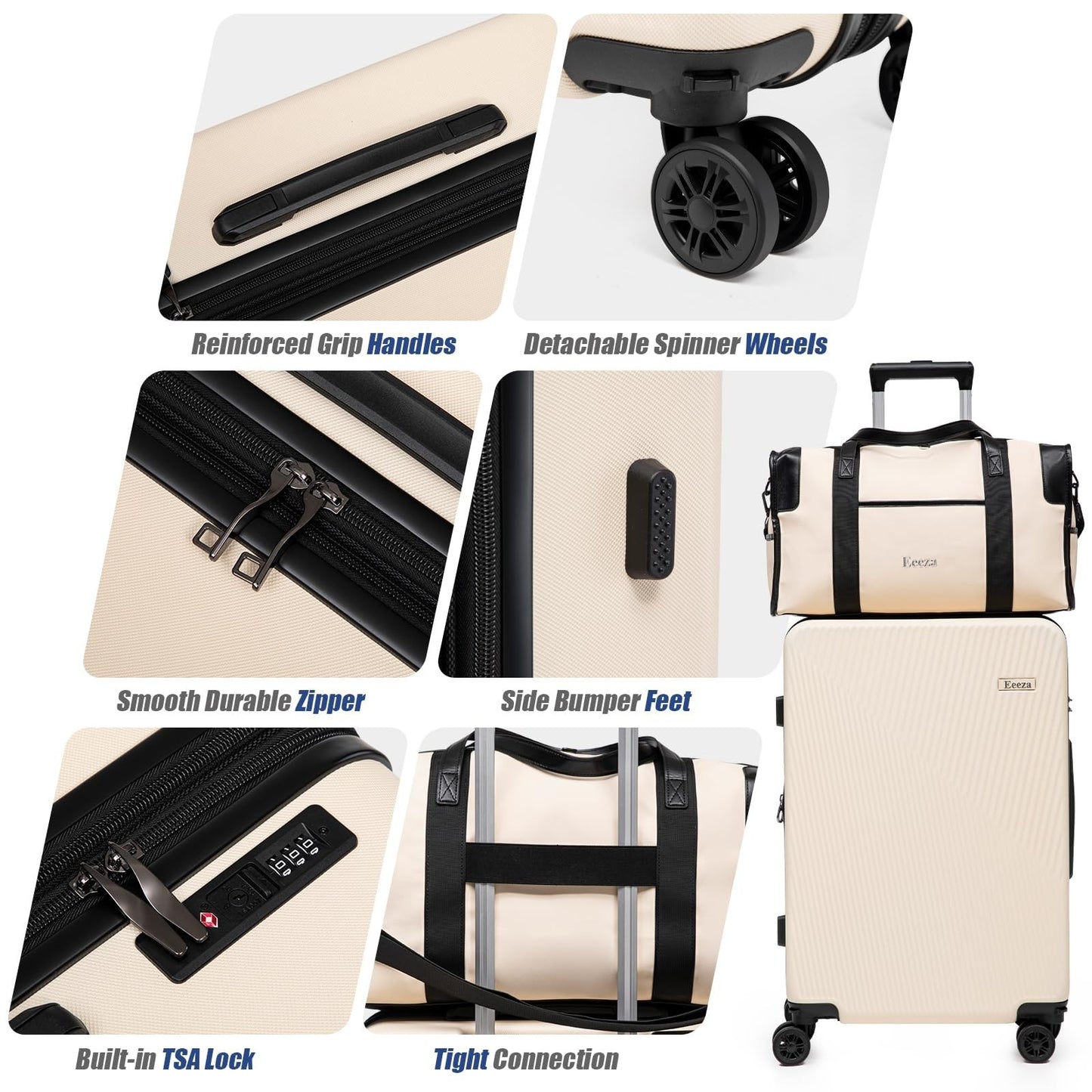 5-Piece Hardshell Luggage Set with TSA Lock, Spinner Wheels, Water-Repellent, Er5