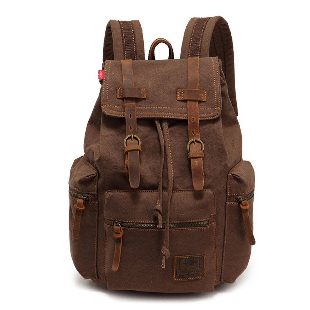 High Capacity Vintage Canvas Backpack for School, College, Hiking & Travel   Fit1