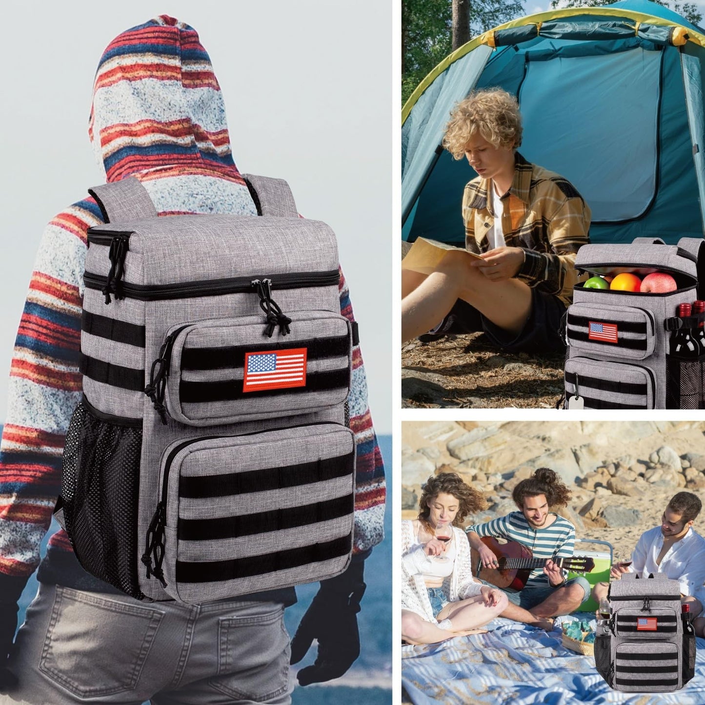 Tactical Insulated Cooler Backpack - Lightweight, Leakproof, Waterproof for Trav2
