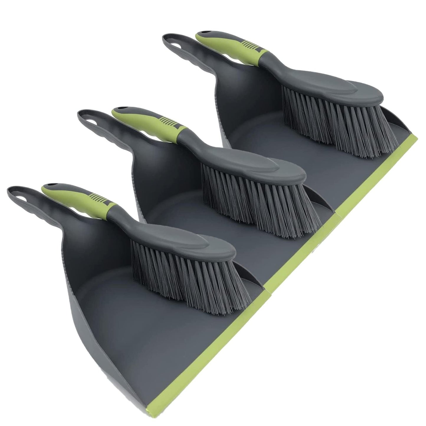 Handheld Dustpan and Broom Set - 3pcs, PET Fiber Bristles for Floors & Tables1