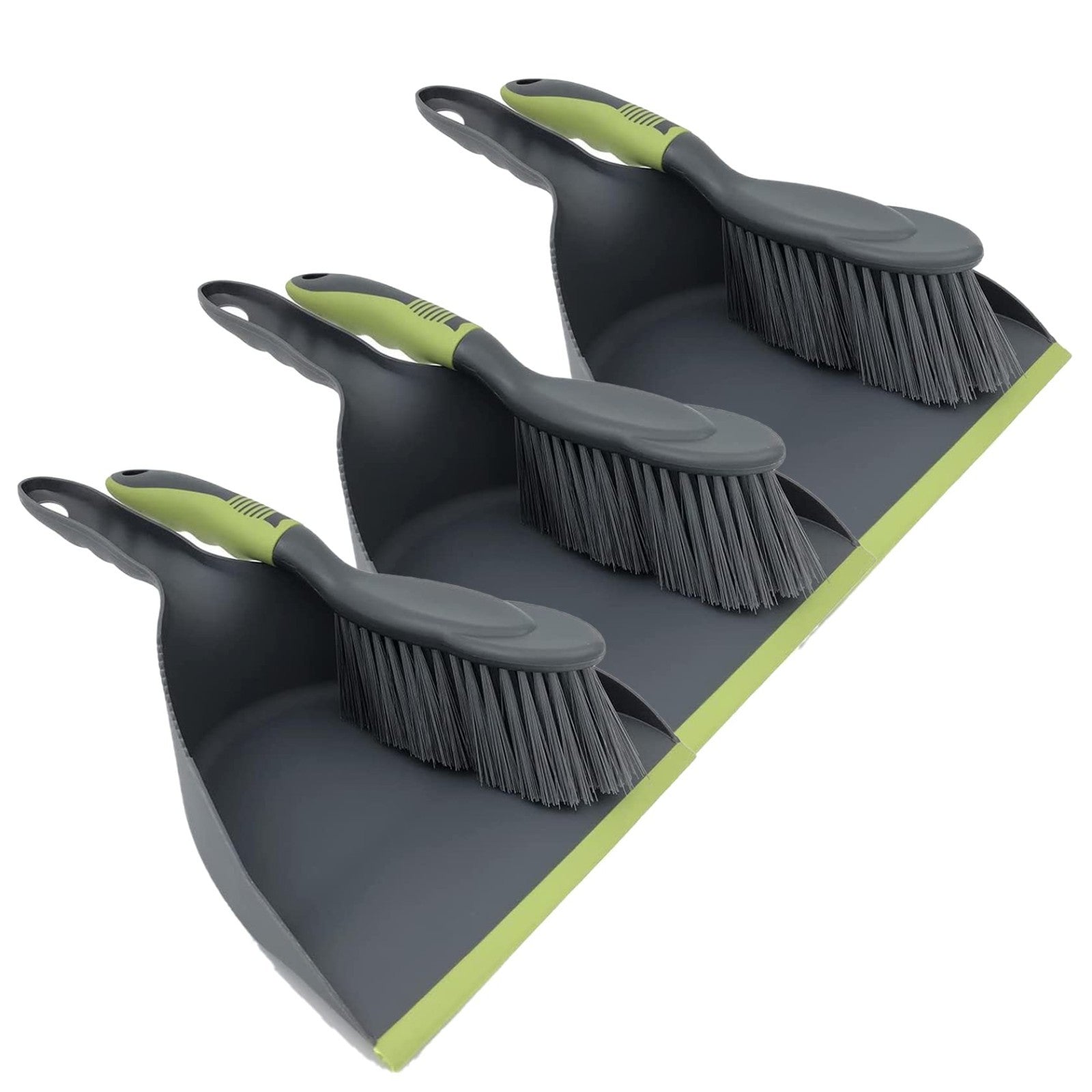 Handheld Dustpan and Broom Set - 3pcs, PET Fiber Bristles for Floors & Tables1