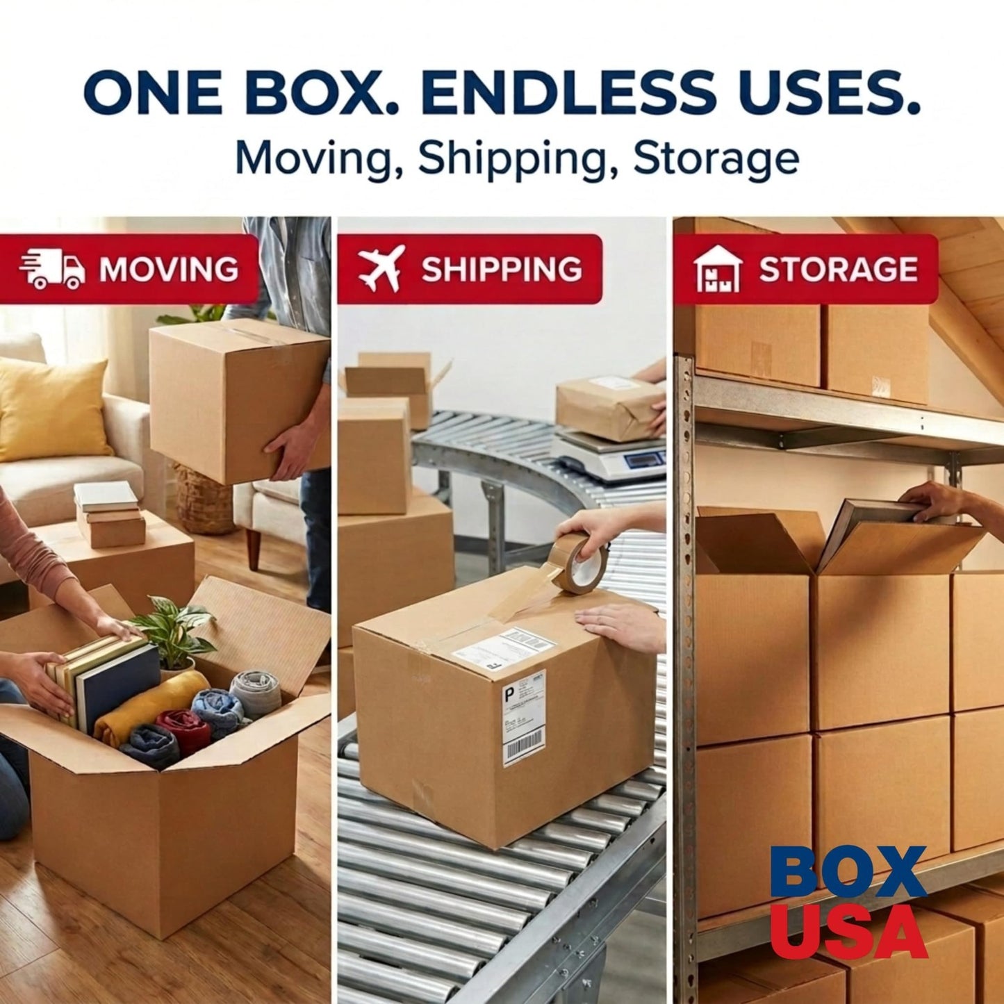 Medium Moving Boxes 20 Pack   18"x14"x12" Corrugated Cardboard for Shipping, Pac9