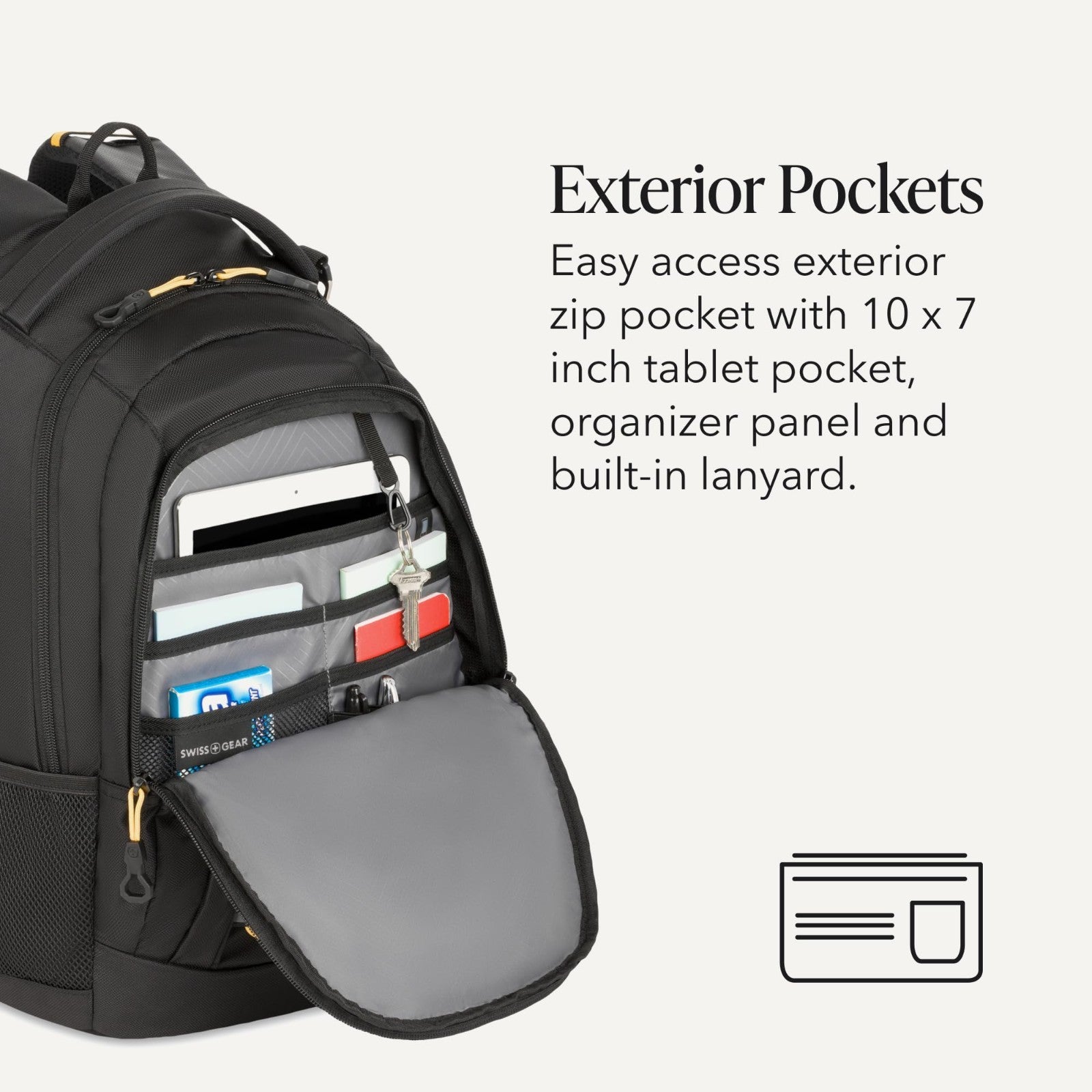 13 Inch Laptop Backpack, Airflow Back Panel, Reflective Accents, Bungee System,3