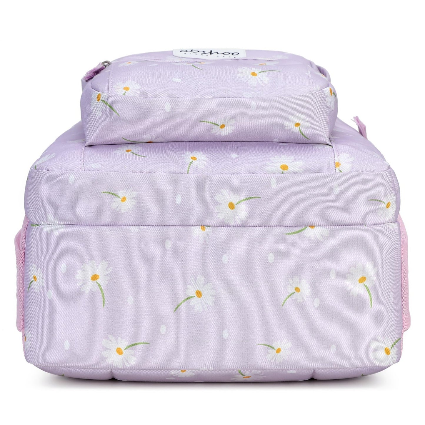 Water Resistant Daisy Print Women's School Backpack for College & Teens   Purple4