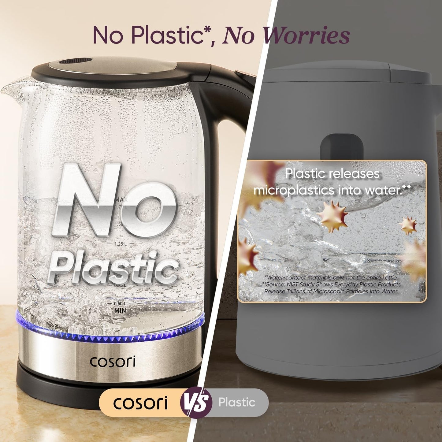 1.7L Electric Kettle   Borosilicate Glass, No Plastic, Auto Shut Off, Easy Clean3