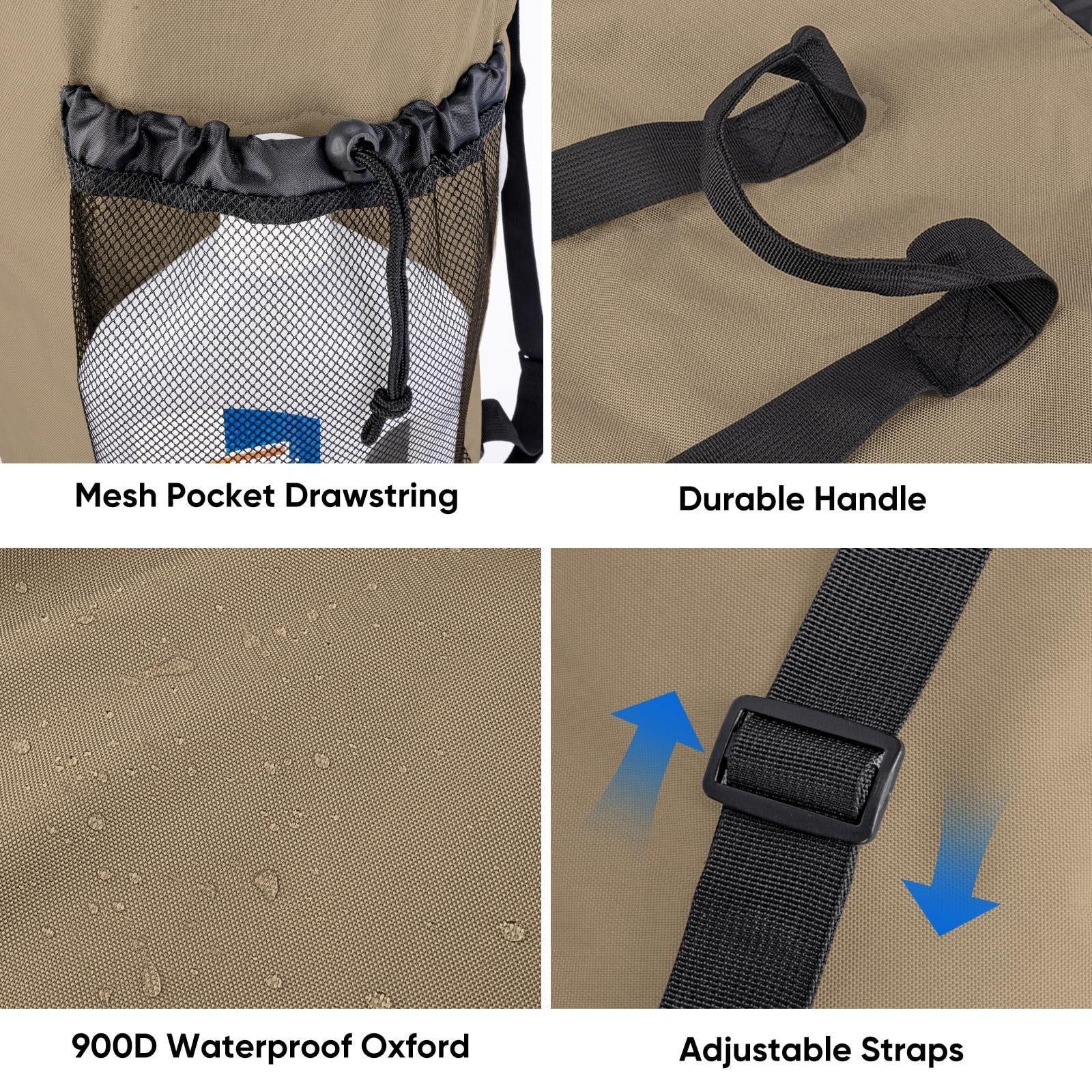 Large 120L Laundry Backpack Bag, Durable 900D Oxford, Mesh Pockets, College Use3