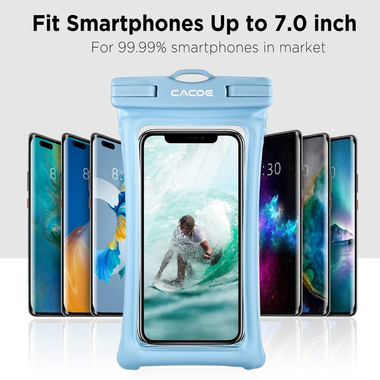 Waterproof Phone Pouch 2 Pack   Floatable IPX8 Case for 7" Phones, Lanyard, Dry5