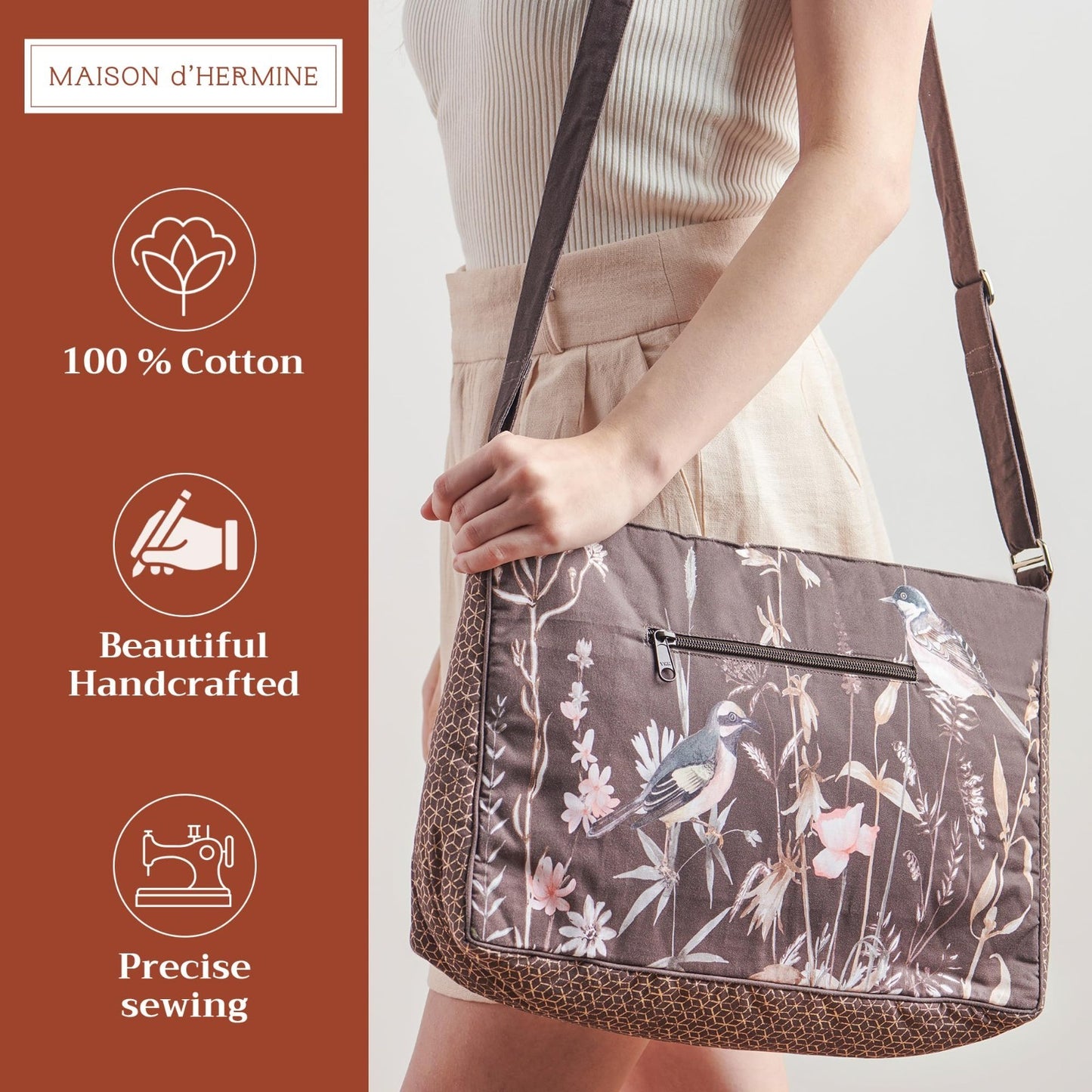 Stylish Cotton Shoulder Bag for Women   Versatile Handbag, Everyday Use, Fashion11