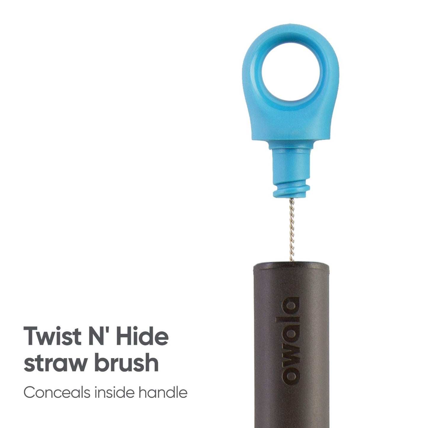 2 in 1 Water Bottle Brush Cleaner & Straw Cleaner, Removable Head, Smokey Blue3