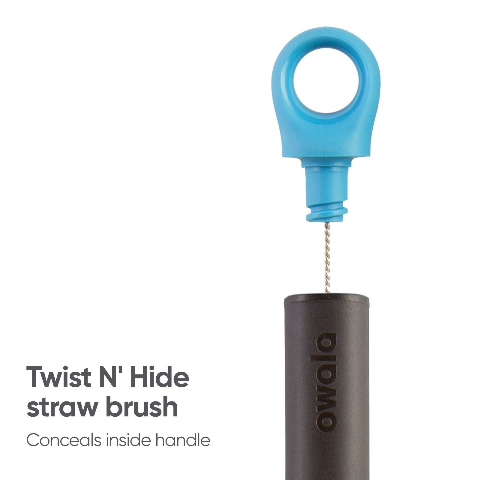2 in 1 Water Bottle Brush Cleaner & Straw Cleaner, Removable Head, Smokey Blue3