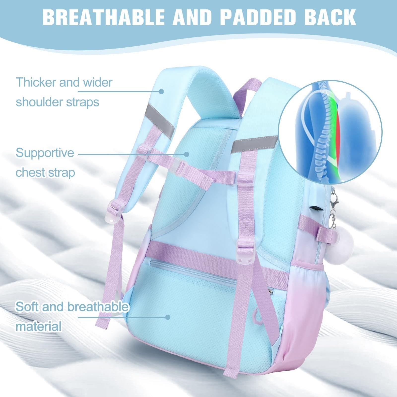 Cute Bow Backpack for Girls   School Bag Set with Lunch Bag & Pen Case4