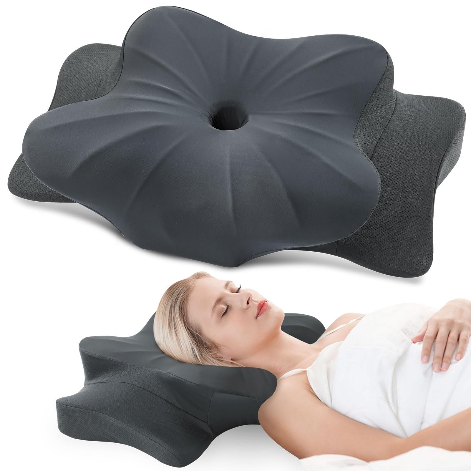 Cervical Pillow for Neck & Shoulder Pain Relief   Cooling Contour Memory Foam, D0