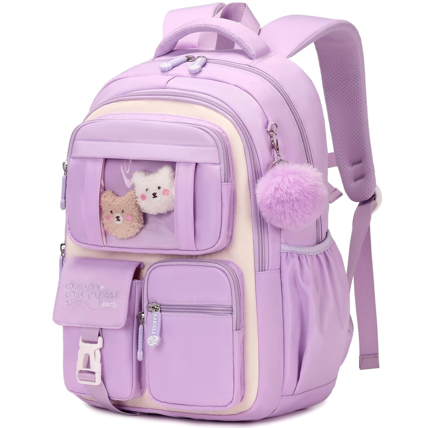 Kawaii Girls Backpack - Cute School Bag for Middle & Elementary Students, Purple1
