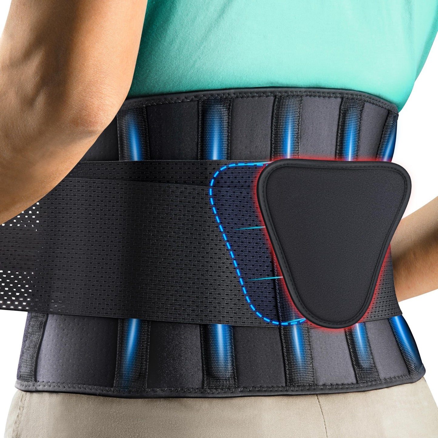 Adjustable Lumbar Support Back Brace for Pain Relief, Sciatica, Herniated Disc  1