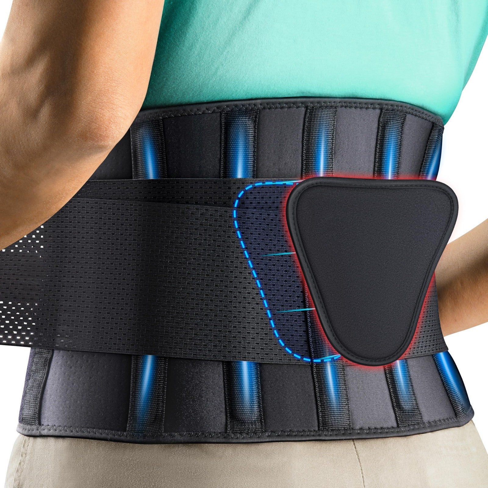 Adjustable Lumbar Support Back Brace for Pain Relief, Sciatica, Herniated Disc  1