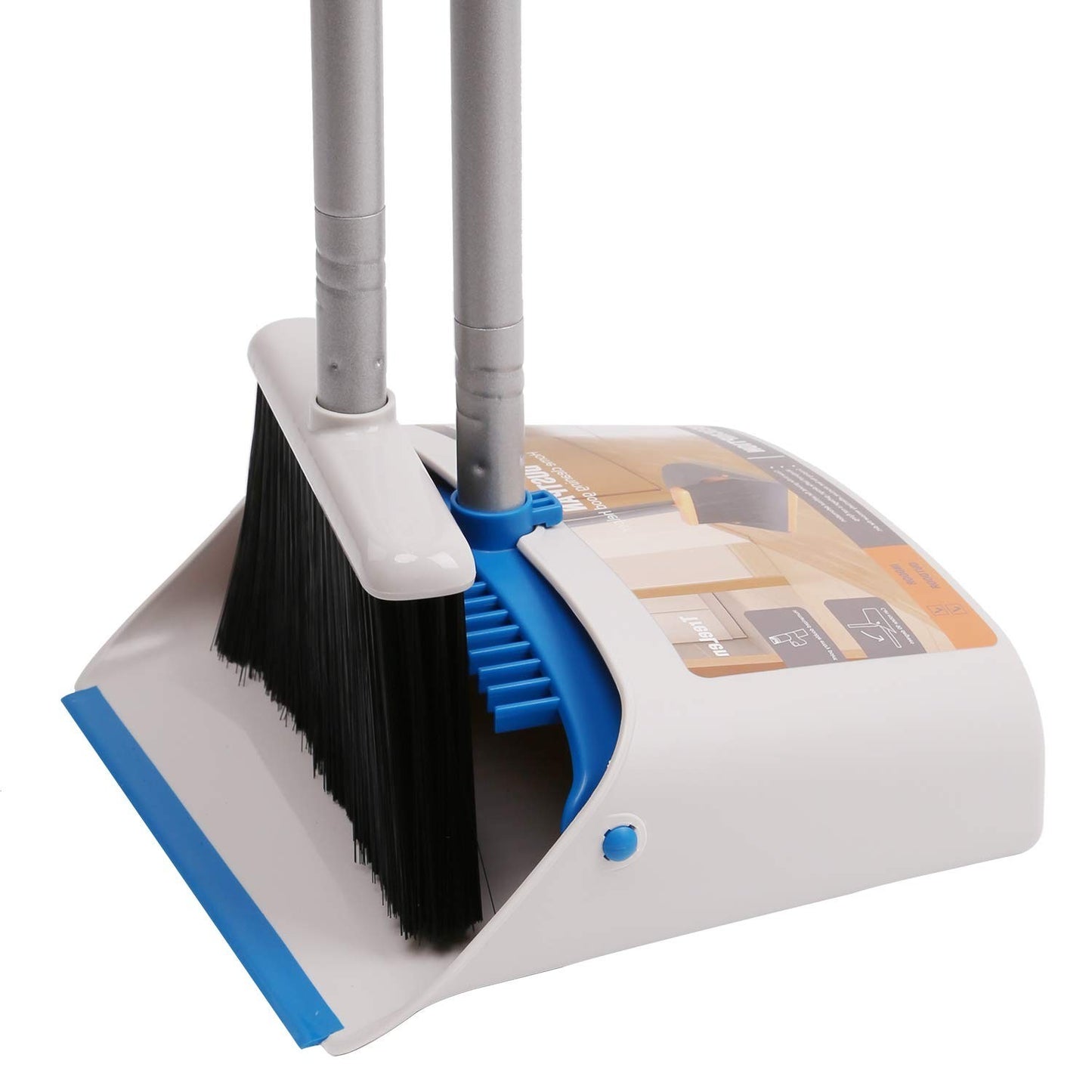Long Handle Broom & Dustpan Set - Upright Combo for Home, Kitchen, Office, Lobby1