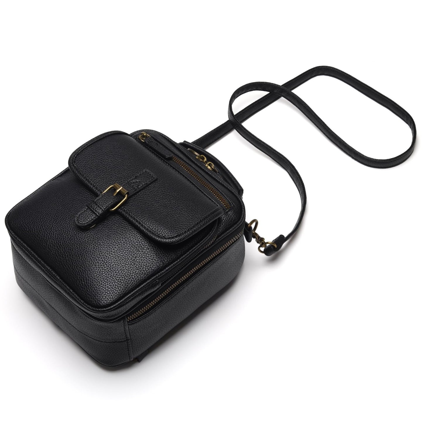 Vegan Leather Crossbody Bags for Women - Vintage Anti-Theft Messenger Purse with6