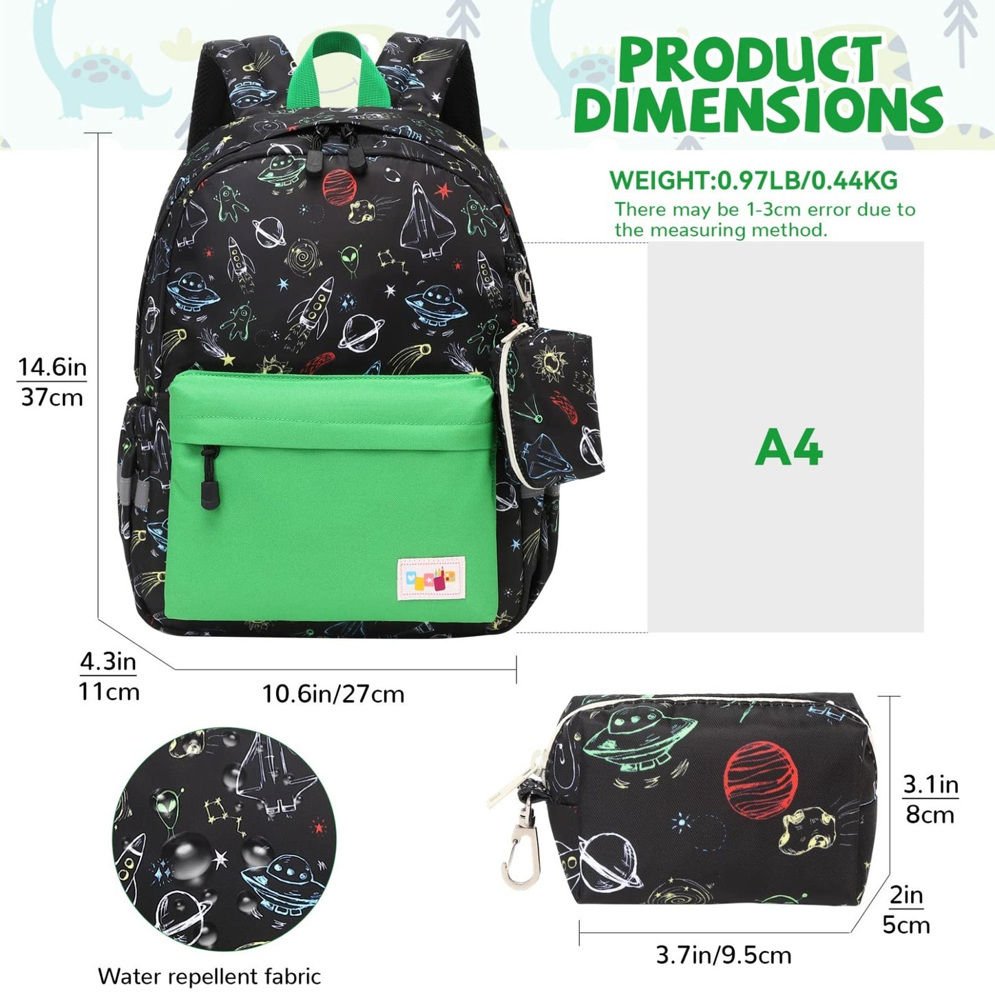 Kids Toddler Backpack with Chest Strap   Durable, Lightweight, Adjustable for Bo2