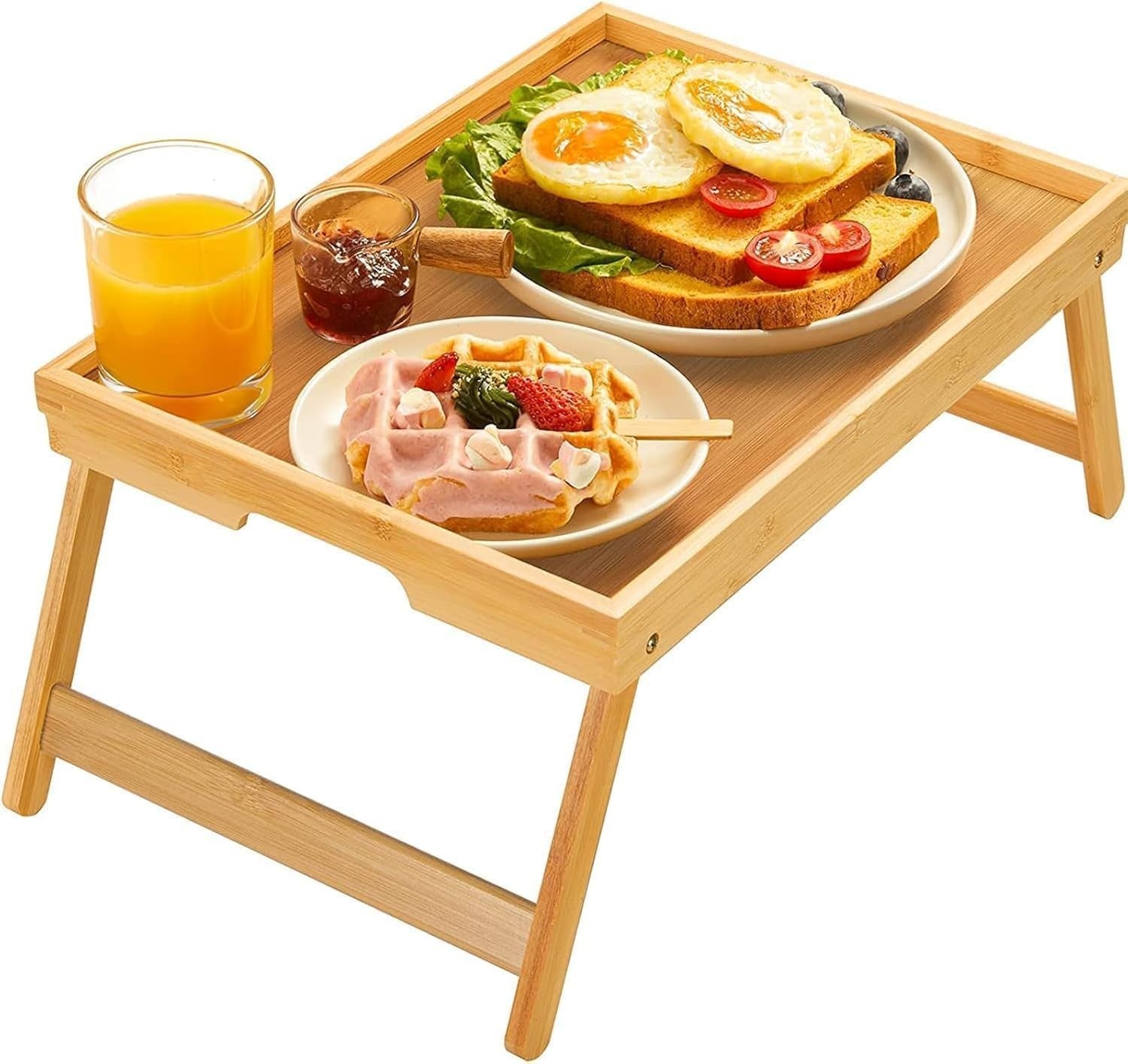 Here’s an optimized eBay title for your product:"Foldable Bamboo Bed Tray Tabl1