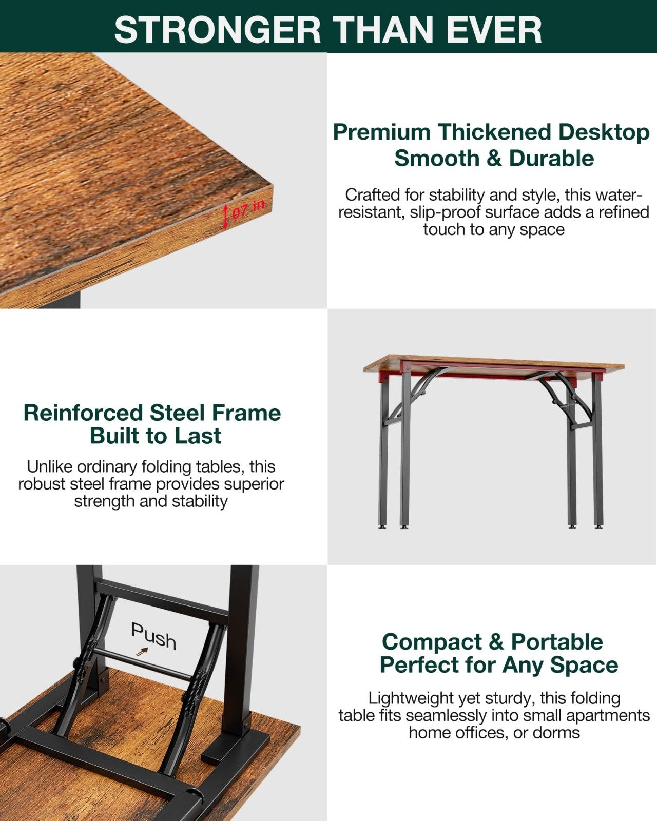 Compact Folding Laptop Desk – 35.8" Portable Table for Small Spaces, Easy Storag3
