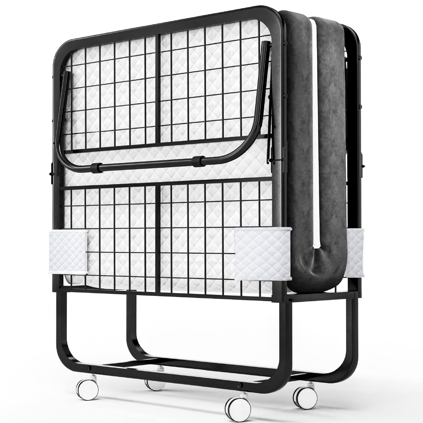 Portable Folding Bed with 5" Memory Foam Mattress   Space Saving Rollaway Cot 751