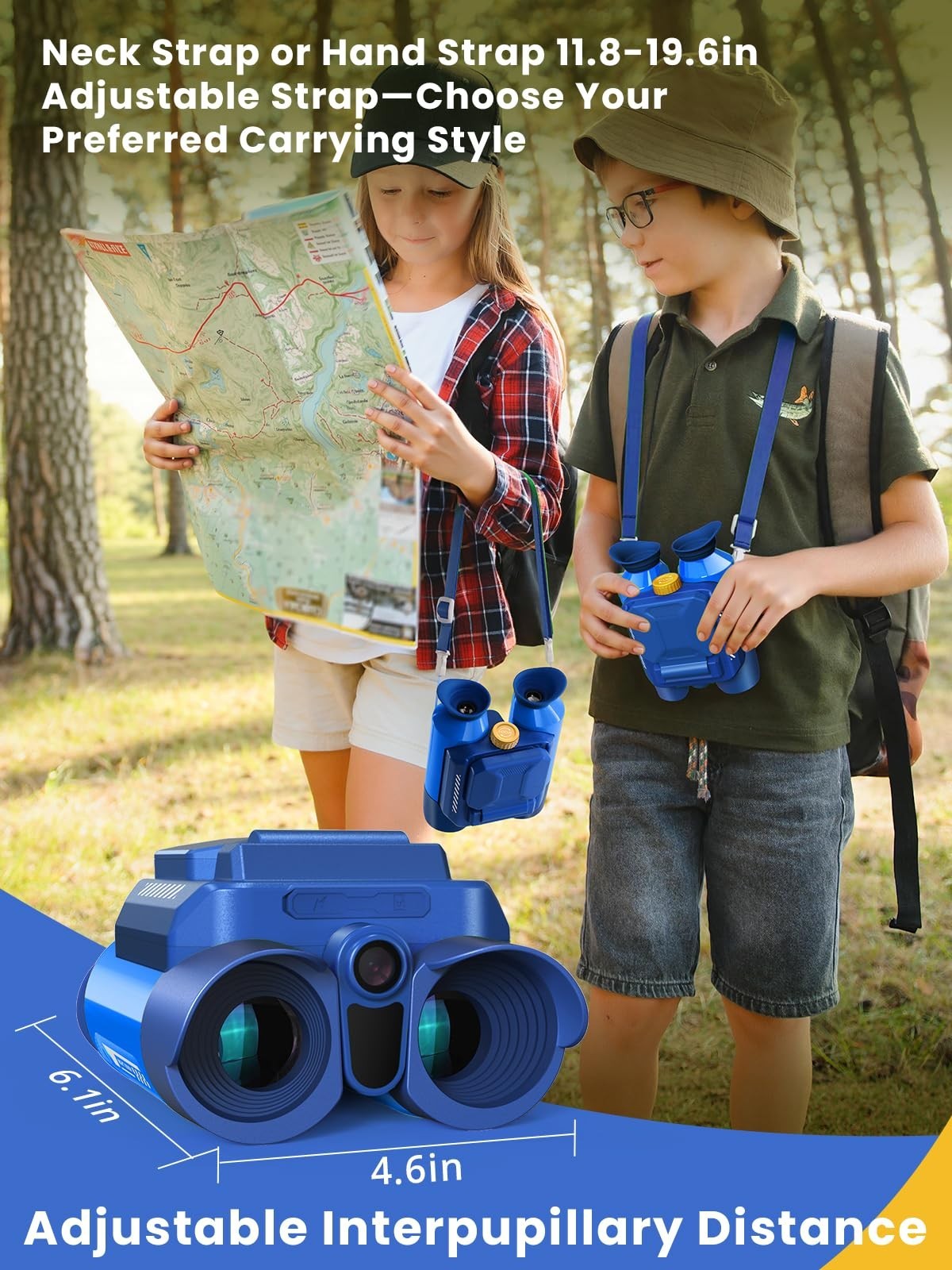 Kids Binoculars with Night Vision & 10X Zoom   Adventure Telescope Toys for Ages8
