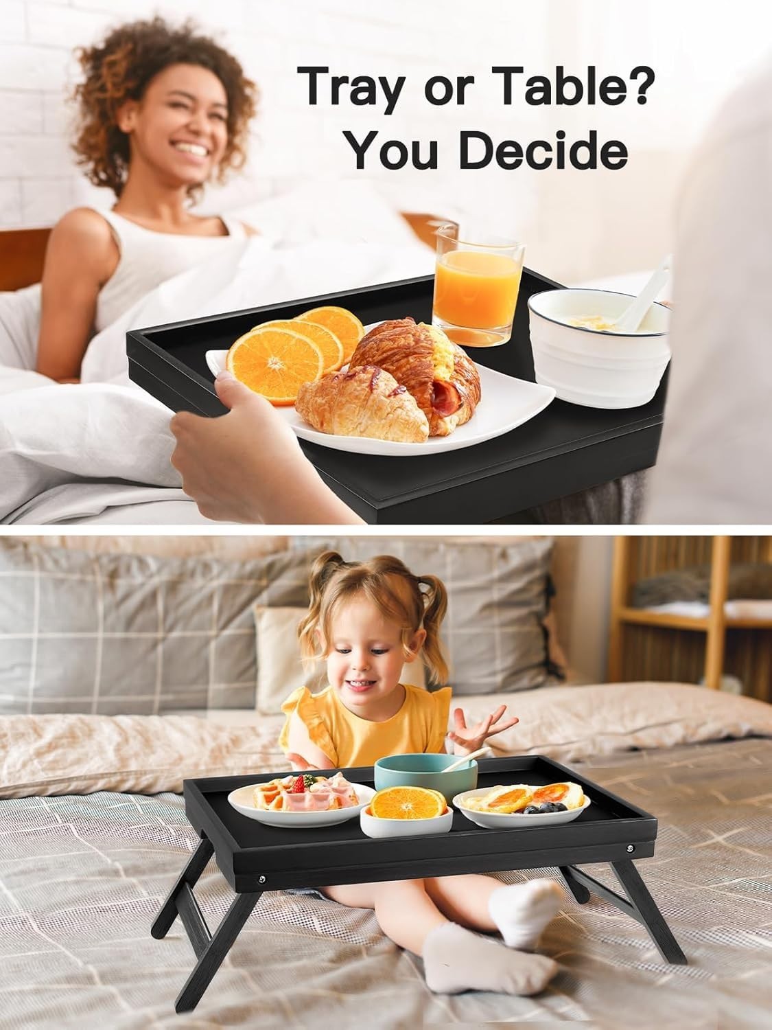 Optimized eBay Title:  "Foldable Bamboo Bed Tray Table - Versatile Breakfast &3