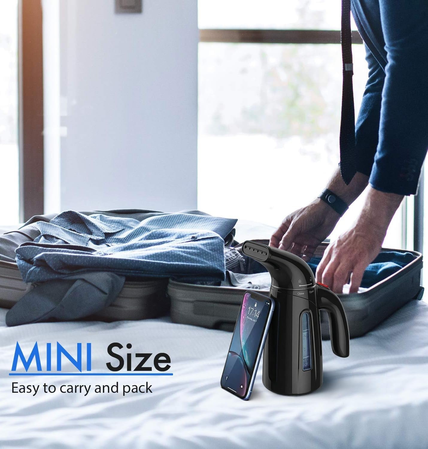 Handheld Clothes Steamer, 700W Portable Travel Steam Iron, 240ml Capacity, Grey1