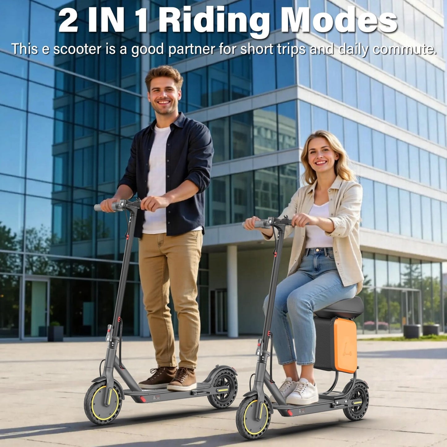Electric Scooter 8.5''/10'' - 19/20MPH, 700/1000W Motor, 15/22 Miles Range, Port2
