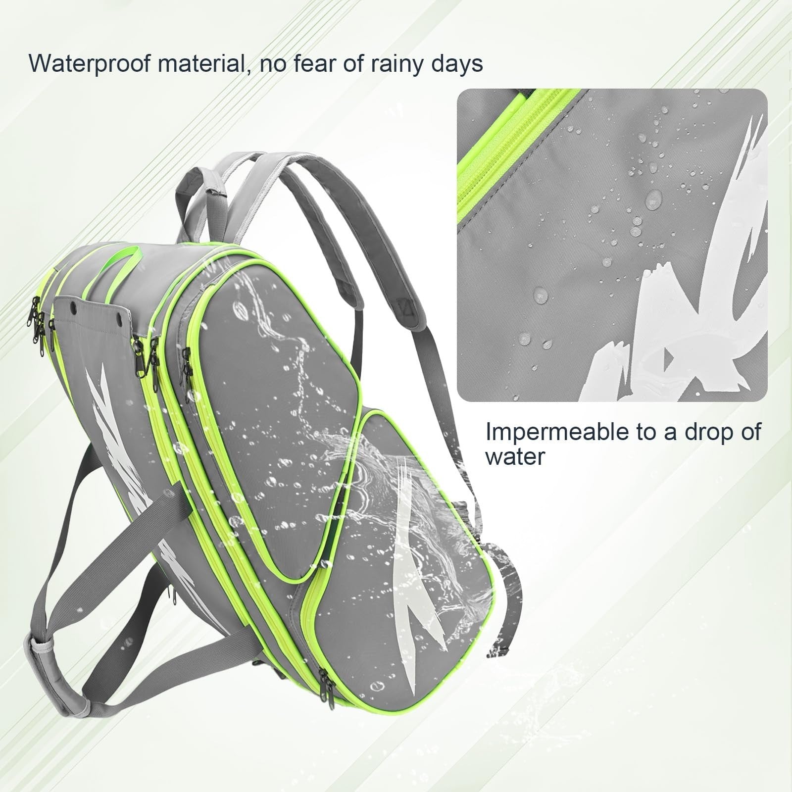 Large Pickleball Paddle Bag for 4 Paddles, Accessories, Shoe Compartment & Hook4