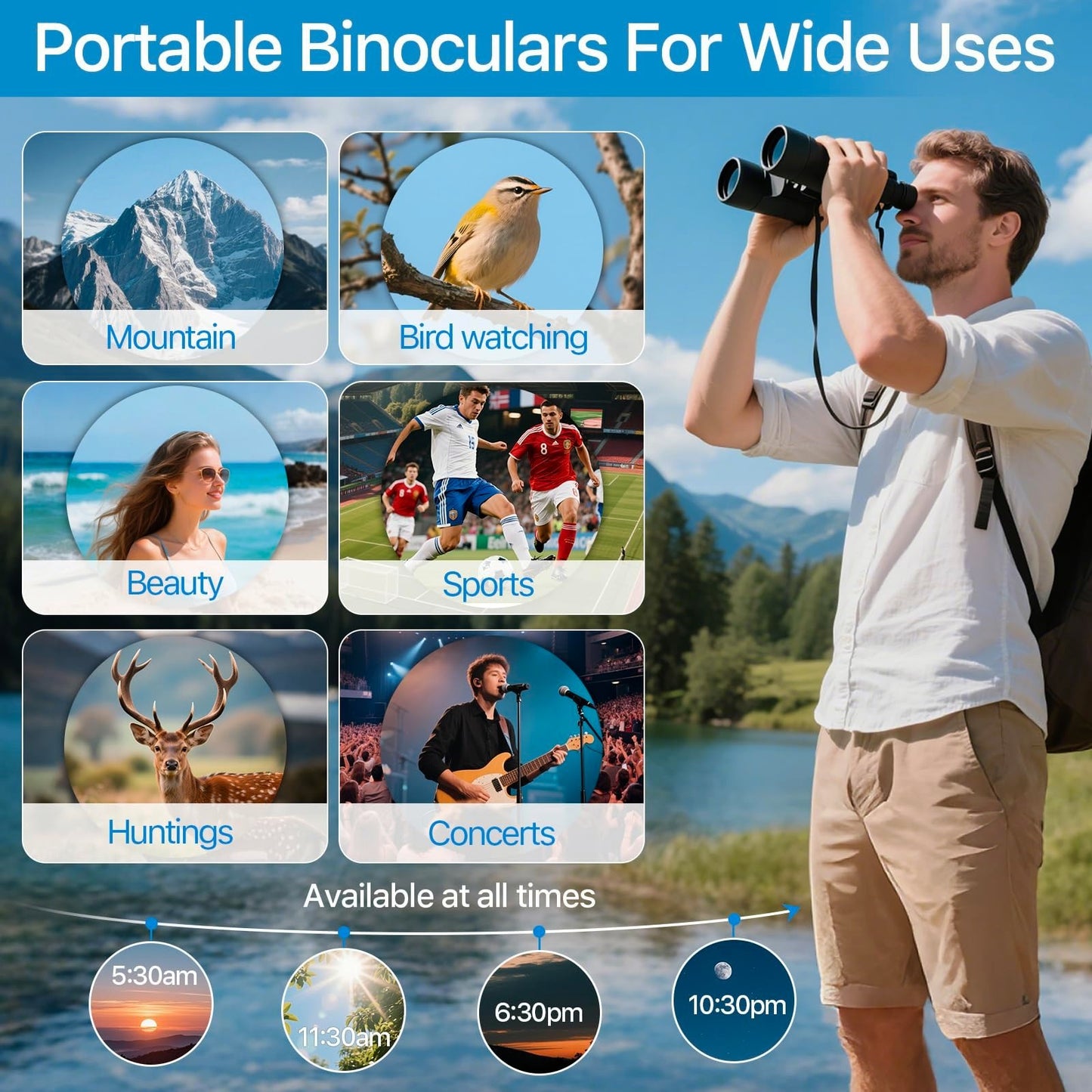 High Power 20x50 Waterproof Binoculars for Bird Watching, Hunting, Hiking, Trave4