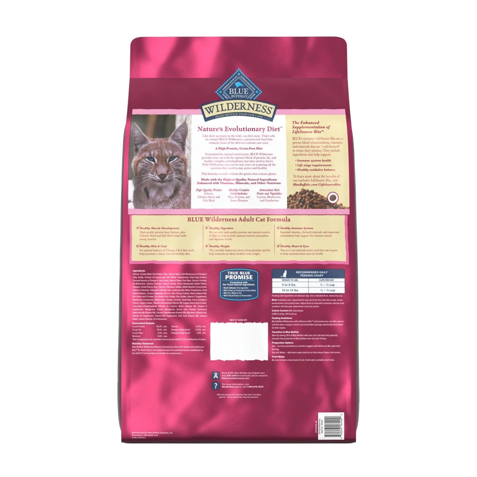 Grain Free Salmon Adult Dry Cat Food, High Protein, 15 lb   Natural & Healthy Di2