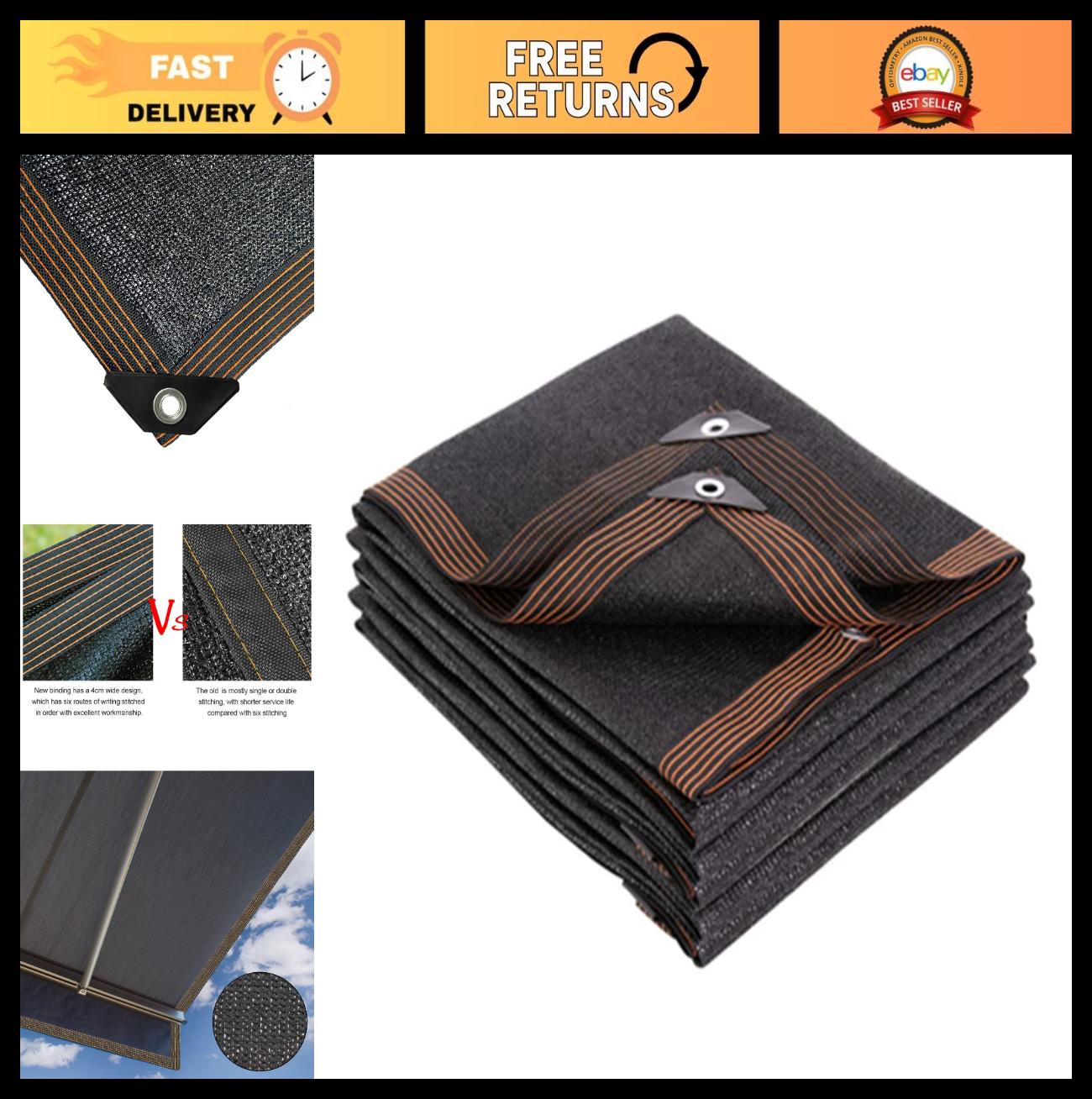 70% Black Shade Cloth 10x12 FT Durable Mesh Tarp with Grommets for Garden, Green0