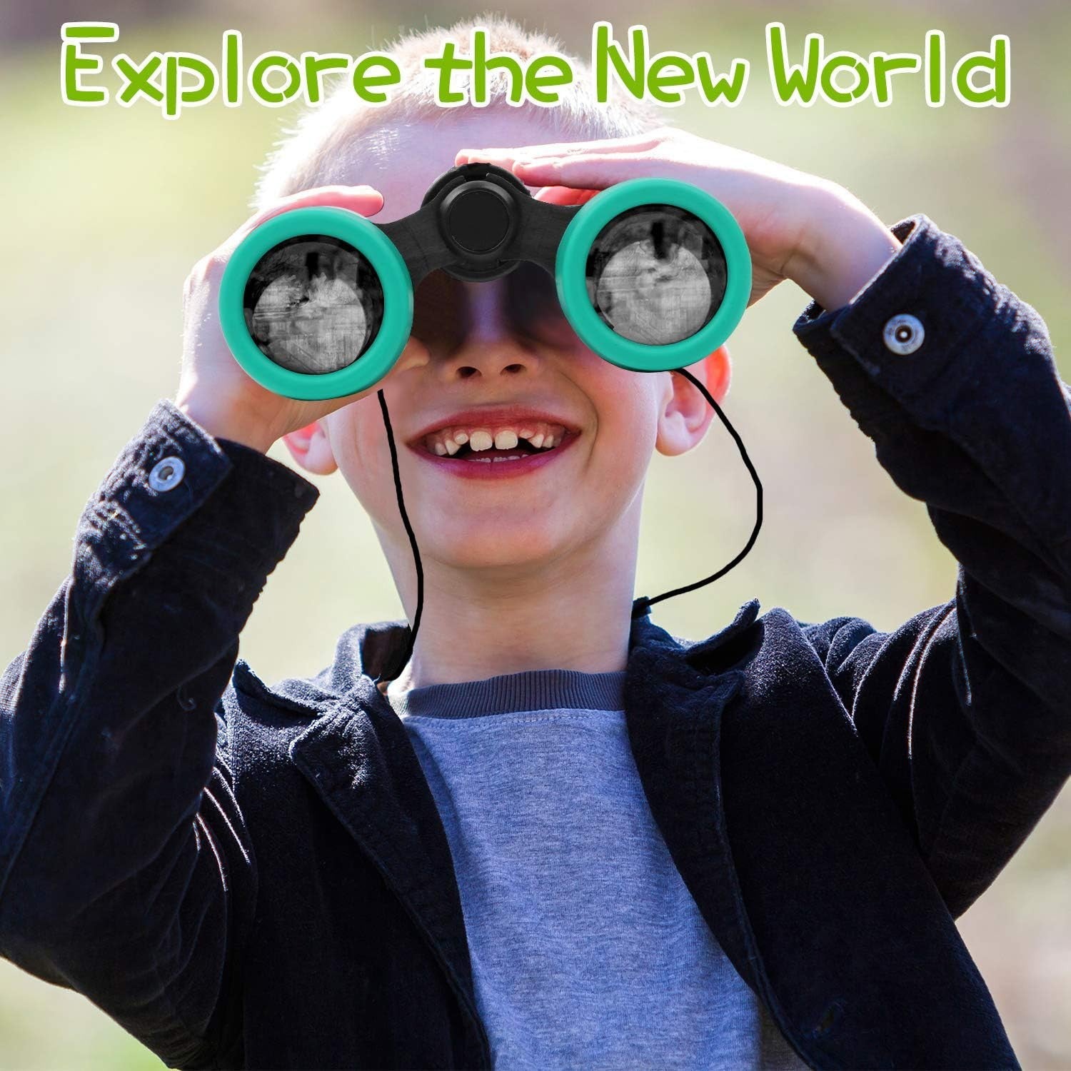 Kids Binoculars Set   Shockproof Toy for Ages 3 12, Bird Watching, Learning, Hik3