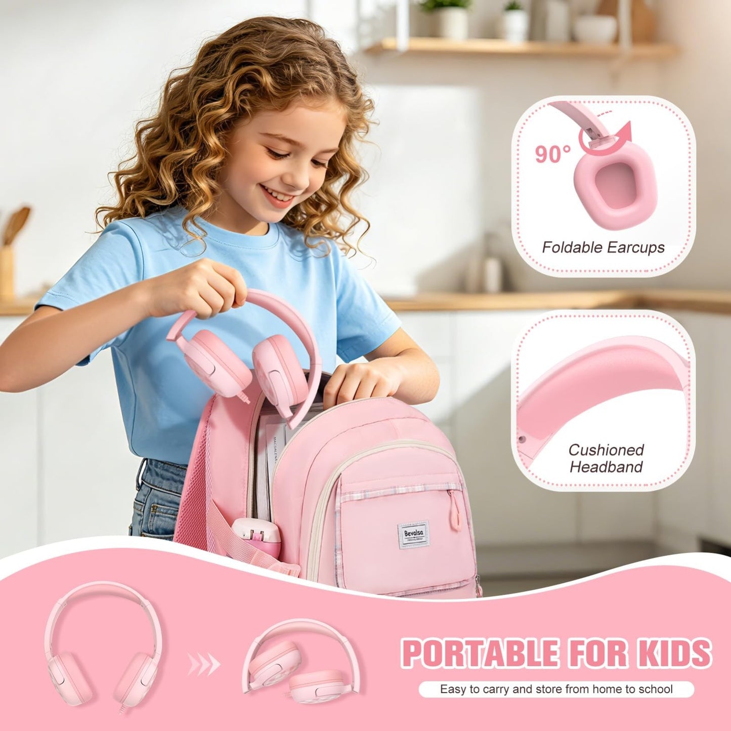 Cute Bow Backpack for Girls, School Bag Set with Lunch Bag & Pen Case, Stylish &4