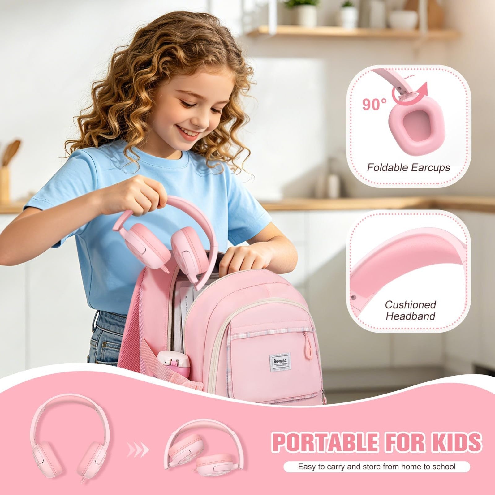 Cute Bow Backpack for Girls, School Bag Set with Lunch Bag & Pen Case, Stylish &4