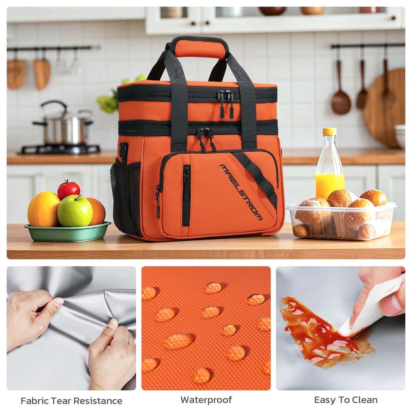 Insulated Cooler Bag 20L - Expandable Double Deck Lunch Box, Leakproof, Lightwei6