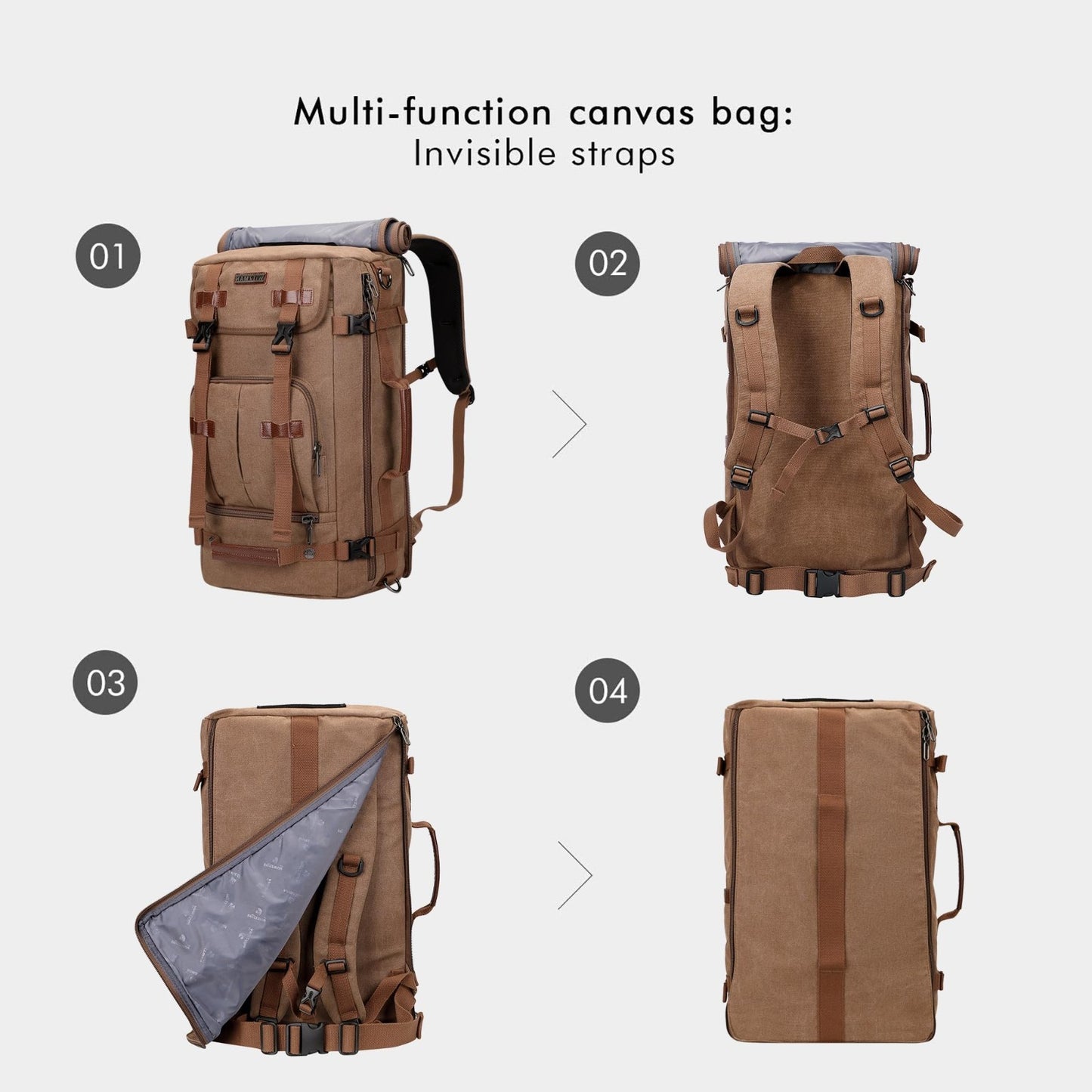 Vintage Canvas Travel Backpack for Men, Stylish Laptop Bag, Durable & Spacious3