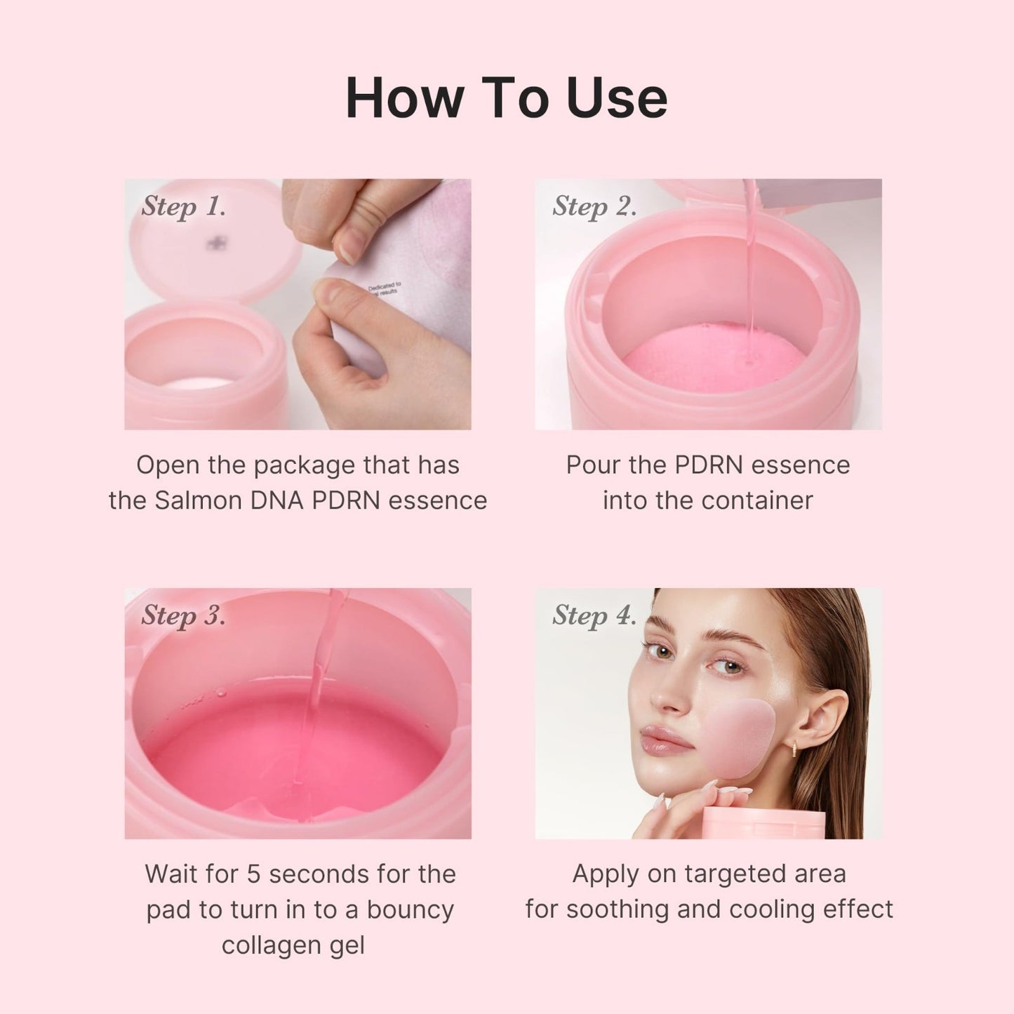 Soothing Toner Pads with Salmon DNA & PDRN, Pink Collagen Jelly for Skin Care6