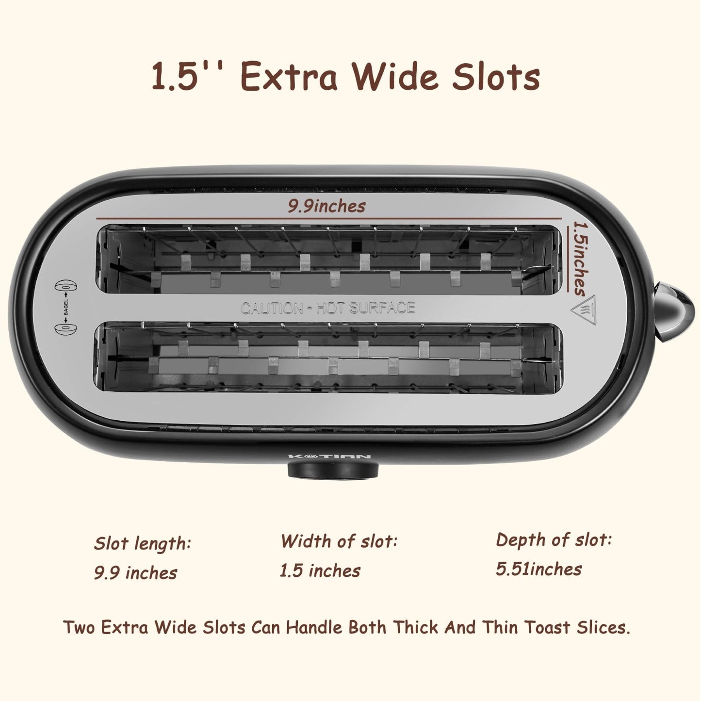 4 Slice Retro Stainless Steel Toaster with Countdown Timer, Extra Wide Slots, Ba3