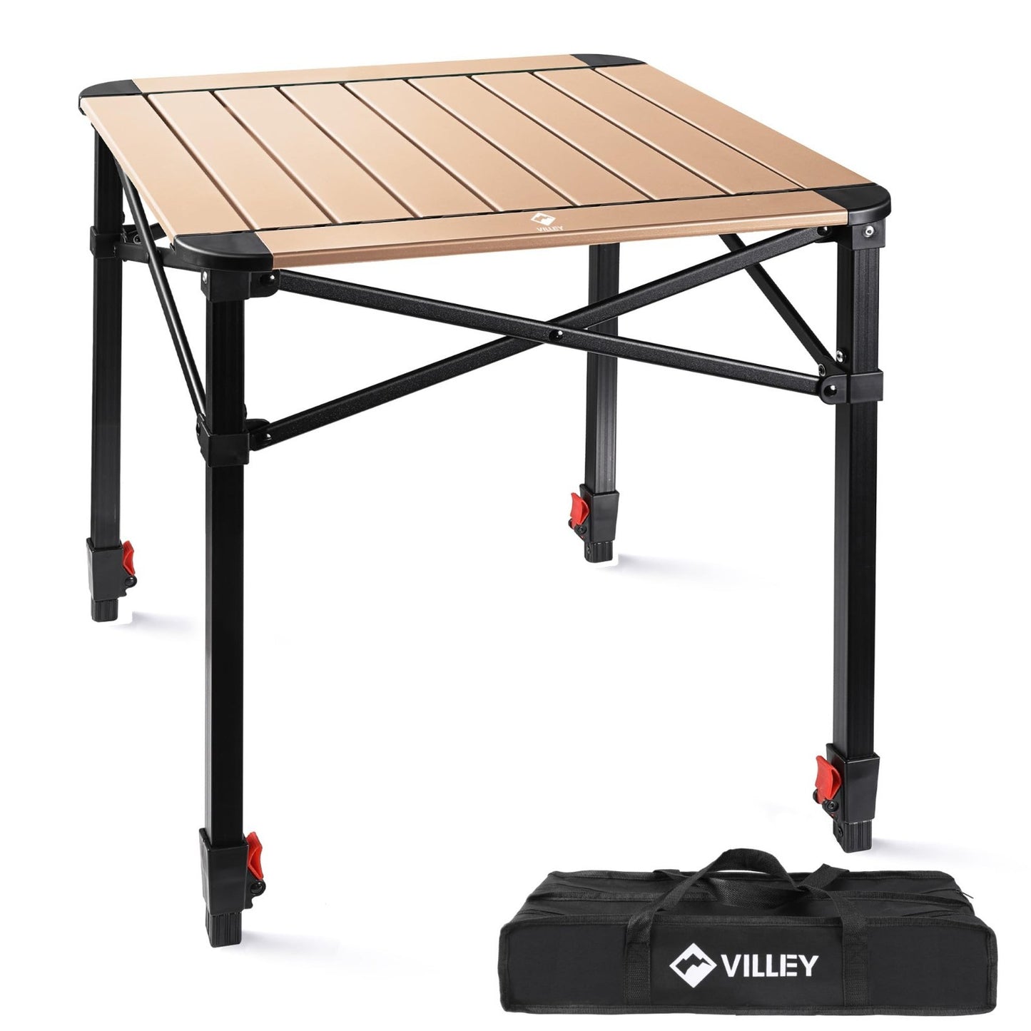 Lightweight Adjustable Folding Camping Table with Carry Bag - Outdoor Picnic BBQ1