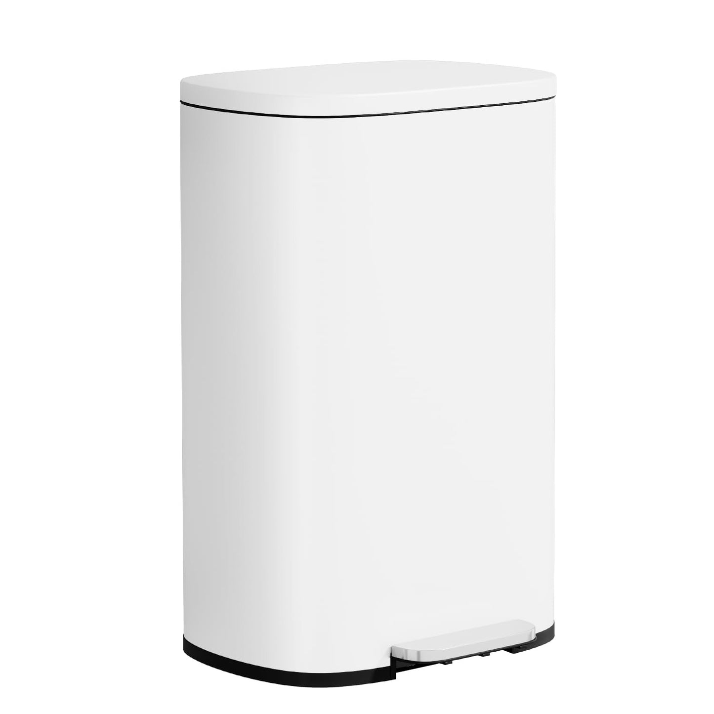 Stainless Steel Trash Can with Lid - 13 Gallon, Removable Inner Bucket, Soft Clo1