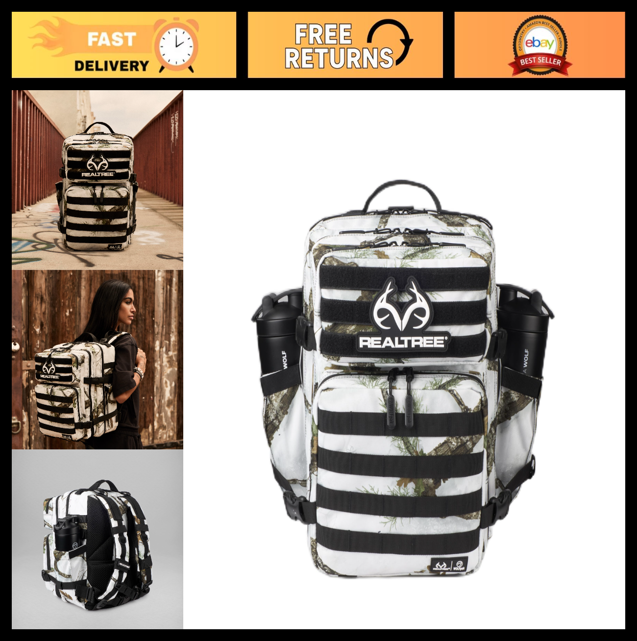 Durable 35L Waterproof Gym Backpack   MOLLE Webbing, Laptop Pocket, 1000D Oxford0