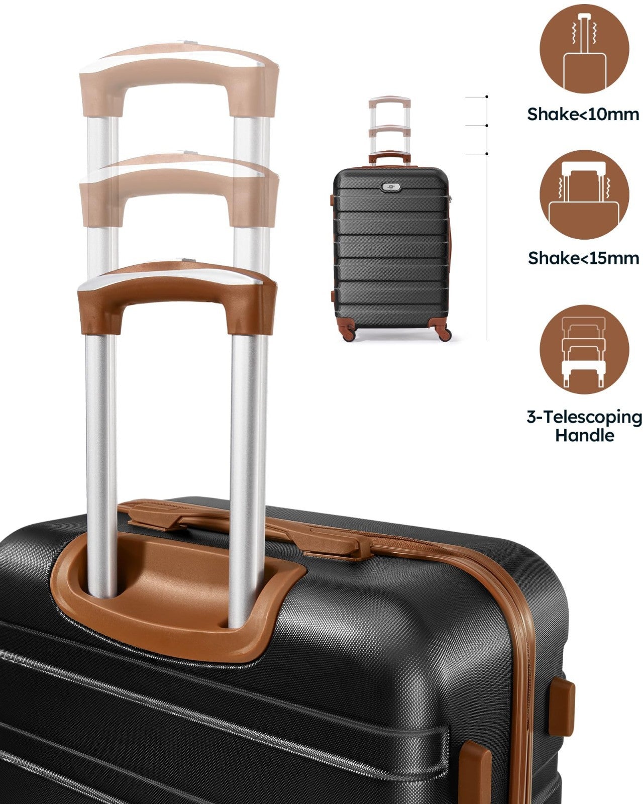 3 Piece Hard Shell Luggage Set with Spinner Wheels & TSA Lock - 20/24/28" Travel6