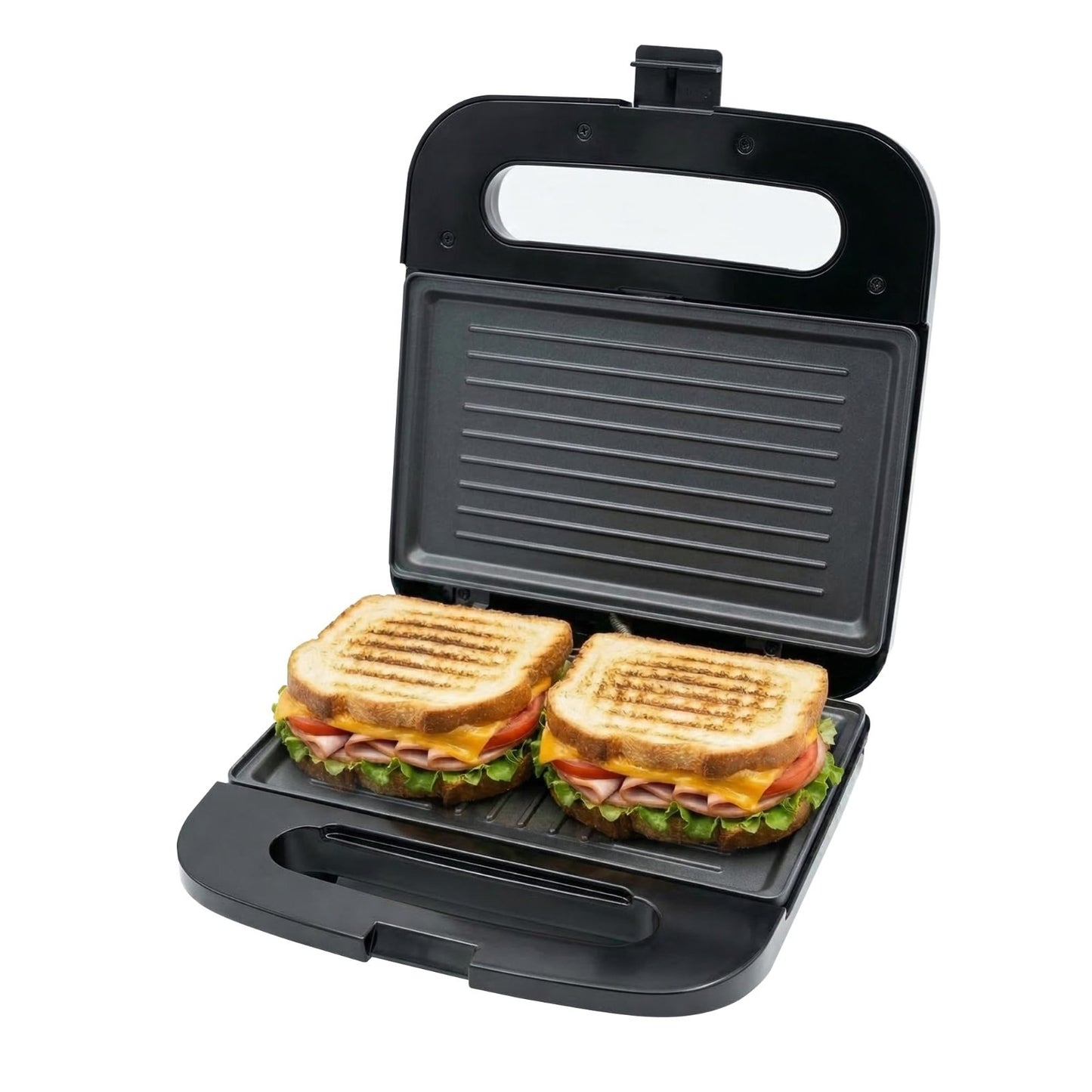 Compact Electric Panini Press Grill - Nonstick Plates, Thermostat Control, LED I1