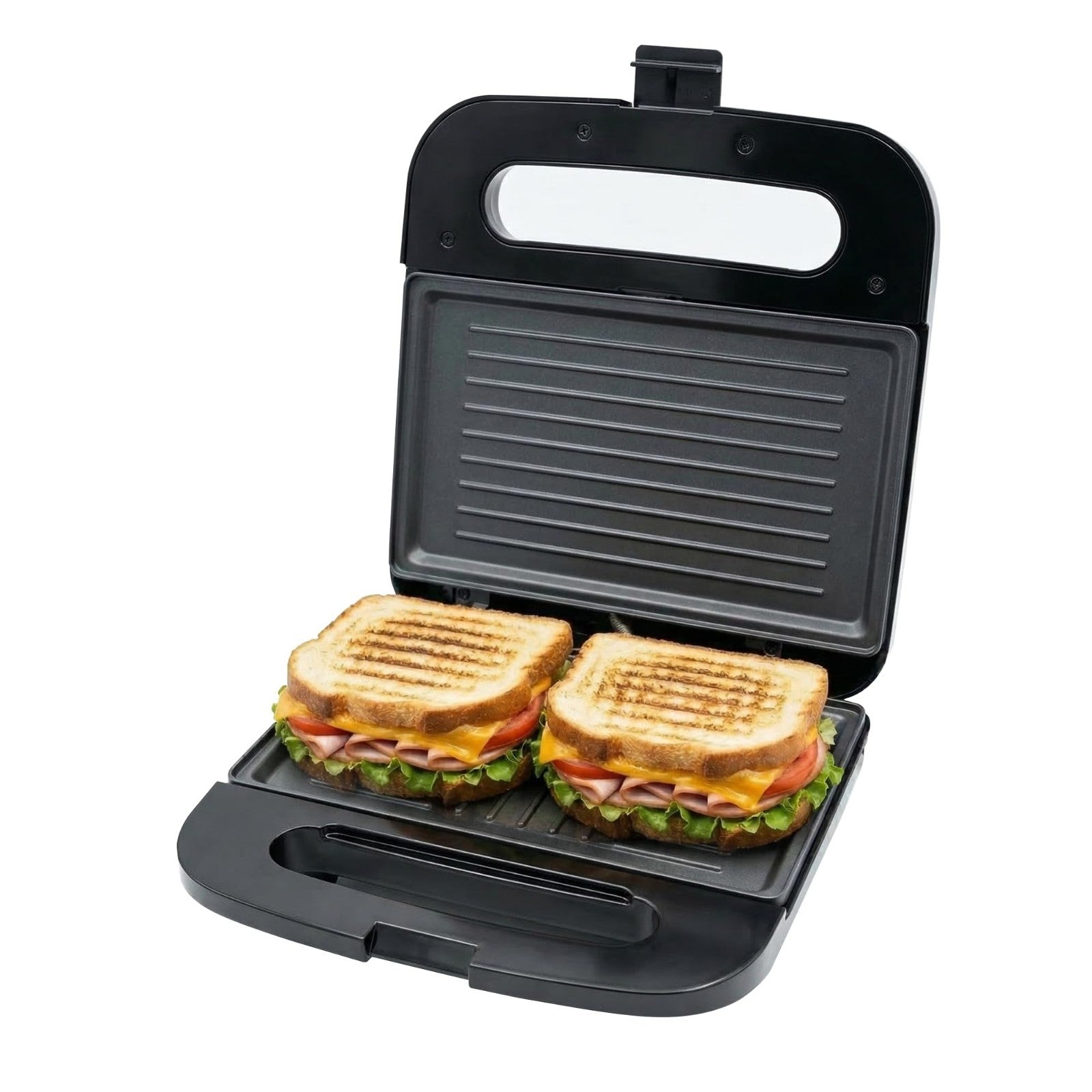 Compact Electric Panini Press Grill - Nonstick Plates, Thermostat Control, LED I1