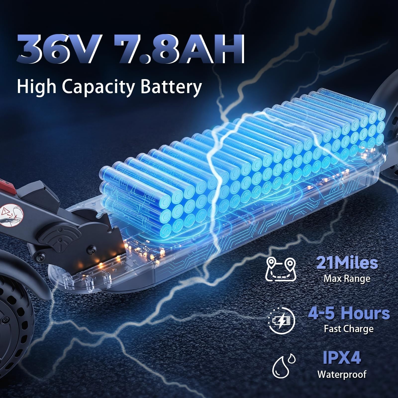 High-Power Electric Scooter for Adults & Teens, 1200W/1000W/500W Motor, 10''/8.53